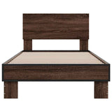 Bed Frame without Mattress Brown Oak 90x200 cm 845811