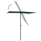 Garden Parasol Green Aluminium Medium Rotatable Garden Parasol 47328
