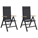 Reclining Garden Chairs 2 pcs Black 58 x 73 x 111.5 cm 42030041