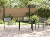 Garden Dining Set with Cushion 3 pcs Grey Poly Rattan 3380043