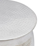 Hammered Aluminium Stool/Side Table Silver 242324
