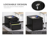 Lockable Cabinet, Rolling Filing Cabinet with 3 Drawers, Steel Office Drawer Unit for A4, Letter, T3398P342261