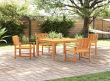 Garden Dining Set 5 pcs Brown Solid Acacia Wood 3375683