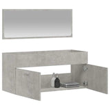 Bathroom Cabinet with Mirror Concrete Grey Engineered Wood 833887