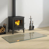 Fireplace Glass Plate Transparent 100 x 50 cm Glass 353852