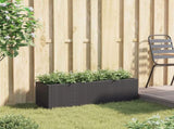 Garden Planter with 3 Pots Black 105x30x32 cm Poly Rattan 366416