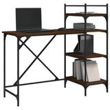 Computer Desk with Shelves Brown Oak 120x47x109 cm 836217