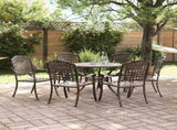 Garden Dining Set 7 pcs Bronze Aluminium 3334688