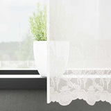 Lace Curtain with Curtains Floral White 260 x 1200 cm Polyester 4107862