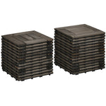 ZNTS 12" x 12" Interlocking Deck Tiles, Pack of 27 Outdoor Flooring Patio Tiles-Teak-AS 46120676