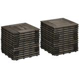 ZNTS 12" x 12" Interlocking Deck Tiles, Pack of 27 Outdoor Flooring Patio Tiles-Teak-AS 46120676
