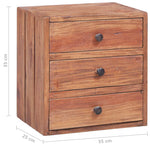 ZNTS Bedside Cabinet with 3 Drawers 35x25x35 cm Solid Mahogany Wood 283938