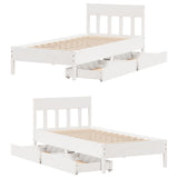 Bed Frame without Mattress White 75x190 cm Small Single Solid Wood Pine 3301891