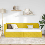 Corner Bed Frame with Headboard Yellow 80 x 200 cm Velvet 42016519