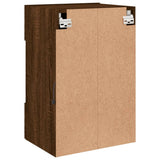 TV Wall Cabinet with LED Lights Brown Oak 40x30x60.5 cm 837090