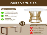White with Metal Leg , Kitchen Table, Sturdy Metal Frame, Modern Marble or Dining Tables, N639P264555O