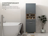 Tall Bathroom Storage Cabinet, Bathroom Storage Unit, Freestanding Bathroom Cabinet with Open T3398P341422