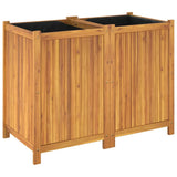 Garden Planter with Liner 100x50x75 cm Solid Wood Acacia 366445