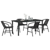 Garden Dining Set 5 pcs Black Powder-Coated Steel 3379383
