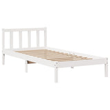 Bed Frame without Mattress White 75x190 cm Small Single Solid Wood Pine 3305746