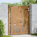 Garden Gate 105x130 cm Corten Steel Grass Design 153228
