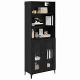 Highboard Black Oak 69.5 x 34 x 180 cm Engineered Wood 3416180