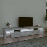 TV Cabinet with LED Lights Concrete Grey 215x36.5x40 cm 3152797