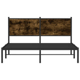 Metal Bed Frame without Mattress Smoked Oak 137x190 cm 4007666