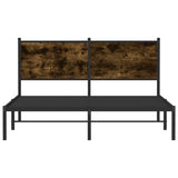 Metal Bed Frame without Mattress Smoked Oak 140x190 cm 4007667