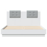 Bed Frame with LED without Mattress White 140x190 cm 3210038