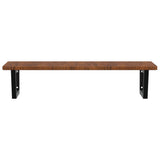 Basin Shelf Wall Mounted Steel and Solid Wood Oak 3302407