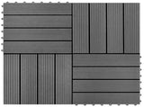 Decking Tile 11 pcs Grey 30 x 30 cm WPC 42046659