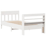 Bed Frame without Mattress White 75x190 cm Small Single Solid Wood Pine 3307030