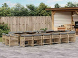 17 Piece Garden Dining Set with Cushions Mix Beige Poly Rattan 3211788