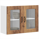 Kitchen Wall Cabinet with Glass Door Kalmar Old Wood Engineered Wood 853615