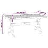 Dining Table NOAIN X-Shaped Legs 160x90x75 cm Solid Wood Pine 4100043