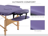 Portable Massage Bed, Folding Spa Beauty Massage Table with 2 Sections, Carry Bag and Wooden Frame, T3398P330348