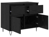 Sideboard Black Oak 60 x 35 x 70 cm Engineered Wood and Iron 881734