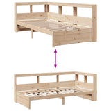 Bookcase Bed without Mattress 100x200 cm Solid Wood Pine 3324356