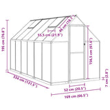 Greenhouse with Base Frame Green 334x169x195 cm Aluminium 3266327
