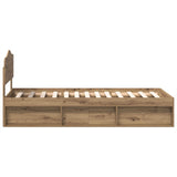 Bed Frame Artisian Oak 75 x 190 cm Solid Pine Wood 3412969