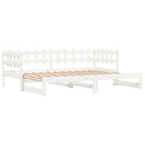 Pull-out Day Bed without Mattress White 2x cm Solid Wood 840386