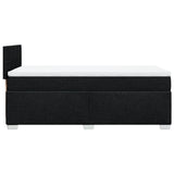ZNTS Box Spring Bed with Mattress Black 90x200 cm Fabric 3285773