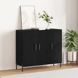 Sideboard Black Oak 90 x 34 x 80 cm Engineered Wood 869081