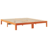Bed Frame without Mattress Wax Brown 180x200 cm Super King Solid Wood Pine 859225