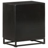 ZNTS Bedside Cabinet Black 40x30x50 cm Solid Acacia and Mango Wood 321614