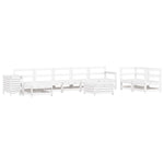 ZNTS 10 Piece Garden Sofa Set White Solid Wood Pine 3250681