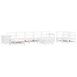 ZNTS 10 Piece Garden Sofa Set White Solid Wood Pine 3250681