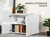 Storage Cabinet w/ Two Shelves Wooden Sideboard Freestanding Kitchen Cupboard Bookcase - White T3398P342993