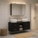 Bathroom Furniture Set 4 pcs Black Oak 100 x 14.5 x 70 cm 3407016